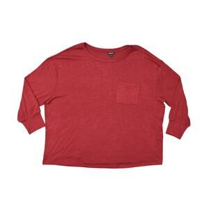 Torrid Red Pullover Sweater Plus Size 3 Rayon Crew Neck Solid Long Sleeve